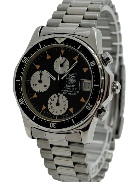 Tag Heuer 37mm Men\'s 2000 Series Chronograph Black Dial Watch! Ref: 273.206/1! main image 7